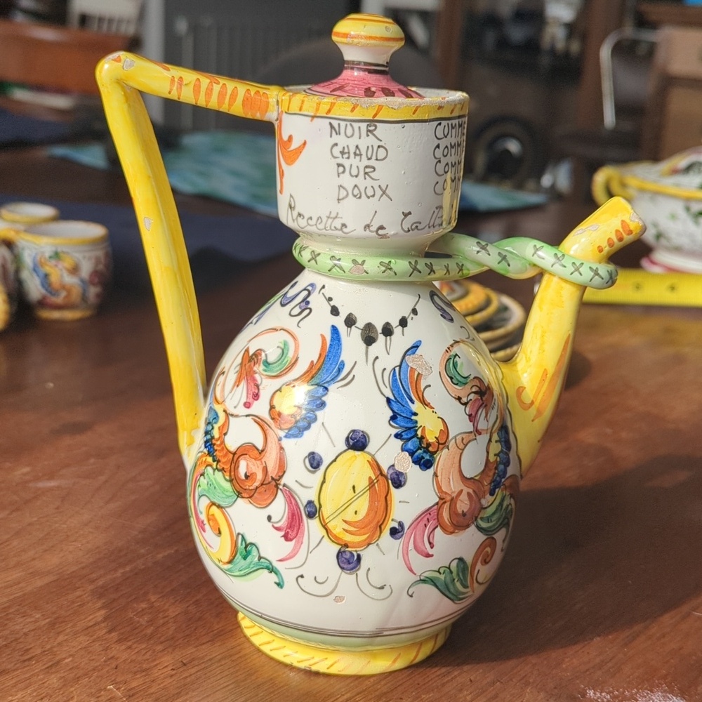 Mid Century Majolica Espresso Pitcher